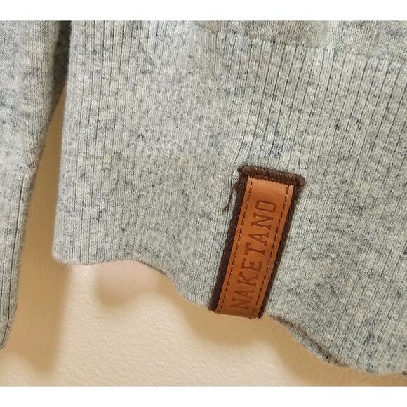 Naketano XL Gray Spackles Two Toned Cowl neck pullover Top. Soft. Unique. Rare - Picture 9 of 16